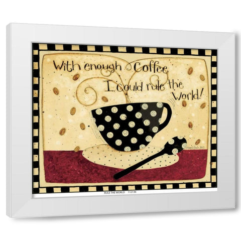 Enough Coffee White Modern Wood Framed Art Print by DiPaolo, Dan