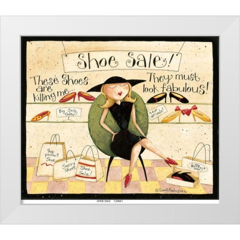 Shoe Sale White Modern Wood Framed Art Print by DiPaolo, Dan