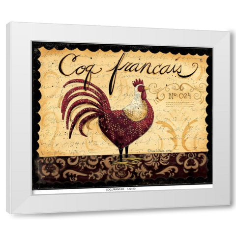 Coq Francais White Modern Wood Framed Art Print by DiPaolo, Dan