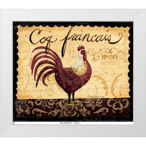 Coq Francais White Modern Wood Framed Art Print by DiPaolo, Dan