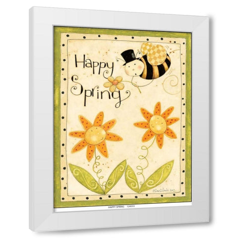 Happy Spring White Modern Wood Framed Art Print by DiPaolo, Dan