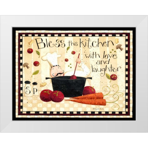 Bless This Kitchen White Modern Wood Framed Art Print by DiPaolo, Dan