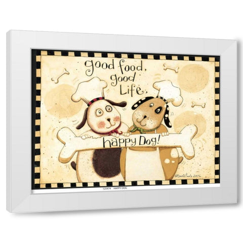 Happy Dogs White Modern Wood Framed Art Print by DiPaolo, Dan