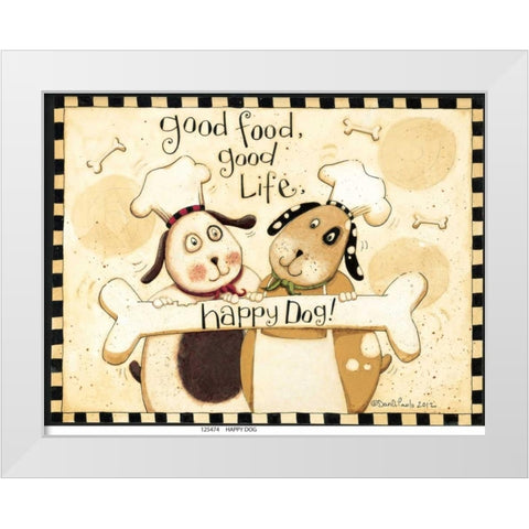 Happy Dogs White Modern Wood Framed Art Print by DiPaolo, Dan