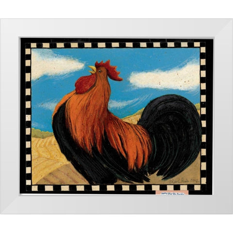 Bluesky Rooster White Modern Wood Framed Art Print by DiPaolo, Dan