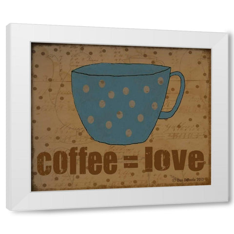 Coffee love White Modern Wood Framed Art Print by DiPaolo, Dan