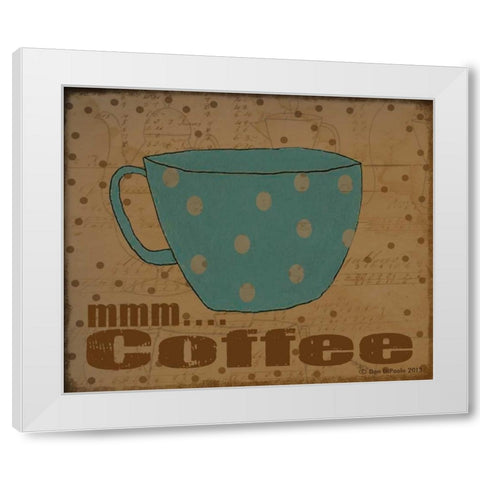Coffee Brew White Modern Wood Framed Art Print by DiPaolo, Dan
