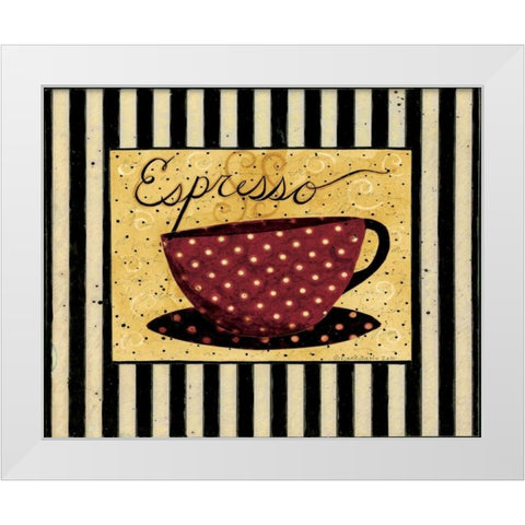 Espresso Stripes White Modern Wood Framed Art Print by DiPaolo, Dan