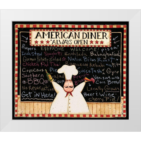 American Diner White Modern Wood Framed Art Print by DiPaolo, Dan