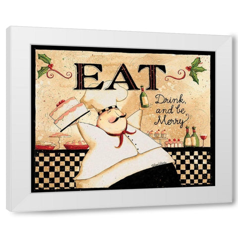 Eat Drink Be Merry White Modern Wood Framed Art Print by DiPaolo, Dan
