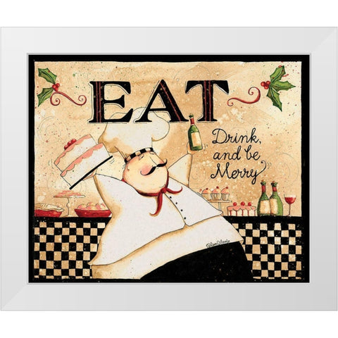 Eat Drink Be Merry White Modern Wood Framed Art Print by DiPaolo, Dan