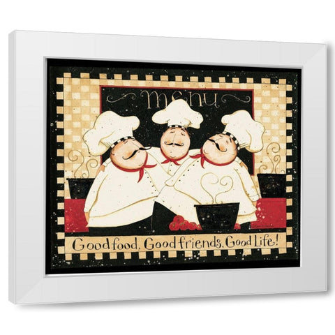 Good Food Good Friends 2 White Modern Wood Framed Art Print by DiPaolo, Dan