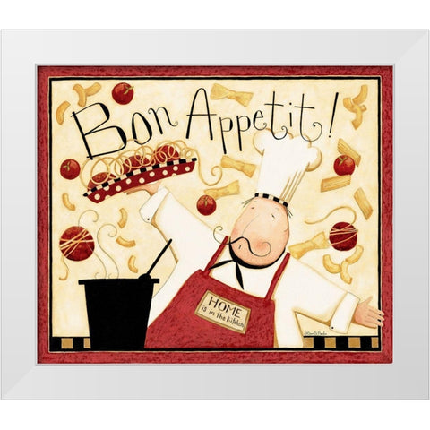 Cooks Bon Appetit White Modern Wood Framed Art Print by DiPaolo, Dan