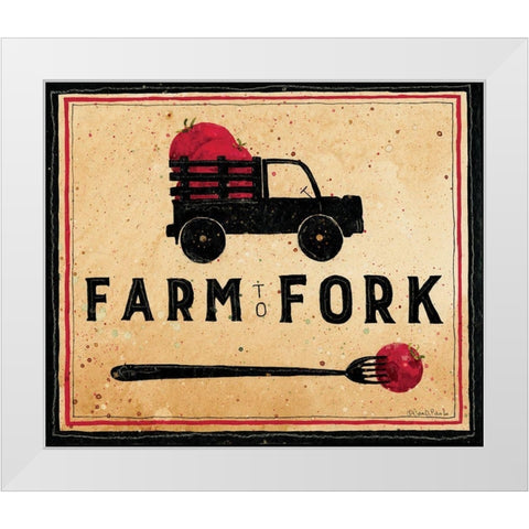 Farm To Fork White Modern Wood Framed Art Print by DiPaolo, Dan