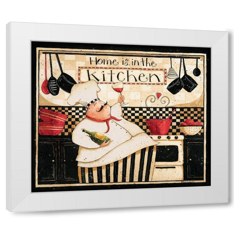 Home Is In The Kitchen White Modern Wood Framed Art Print by DiPaolo, Dan