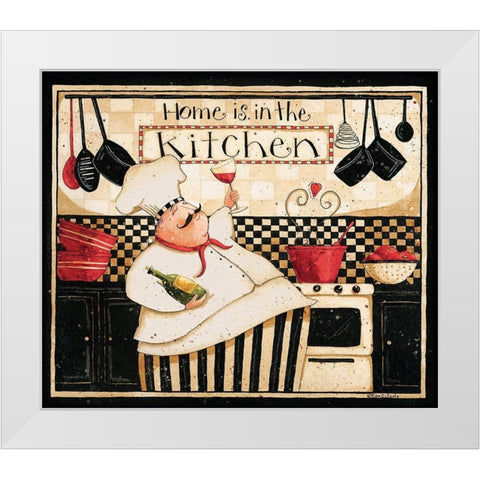 Home Is In The Kitchen White Modern Wood Framed Art Print by DiPaolo, Dan