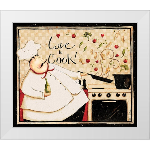 Love To Cook White Modern Wood Framed Art Print by DiPaolo, Dan