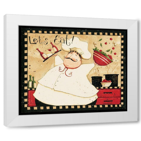 Lets Eat White Modern Wood Framed Art Print by DiPaolo, Dan