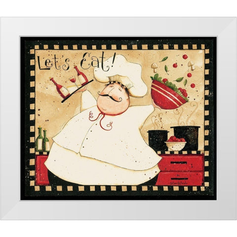 Lets Eat White Modern Wood Framed Art Print by DiPaolo, Dan