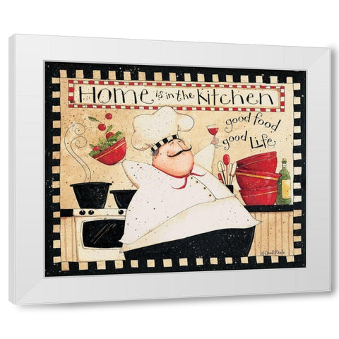 Home Is In The Kitchen White Modern Wood Framed Art Print by DiPaolo, Dan