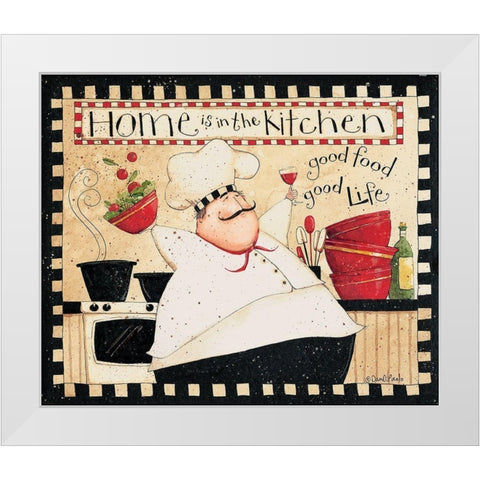 Home Is In The Kitchen White Modern Wood Framed Art Print by DiPaolo, Dan