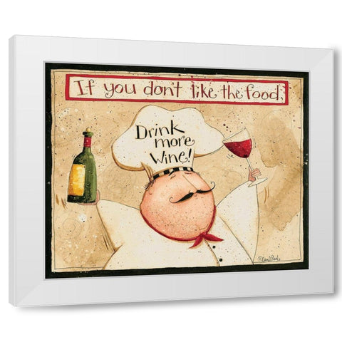 Drink More Wine White Modern Wood Framed Art Print by DiPaolo, Dan