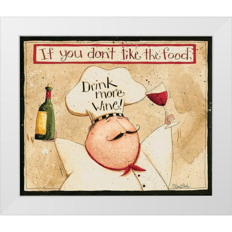 Drink More Wine White Modern Wood Framed Art Print by DiPaolo, Dan