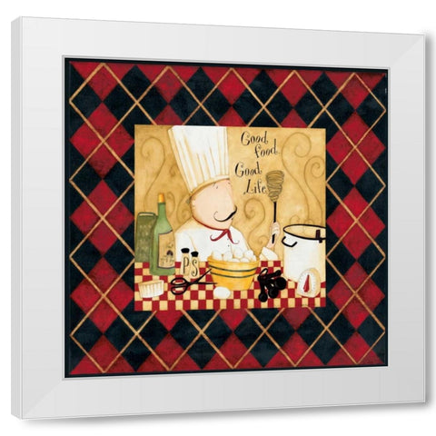 Yum White Modern Wood Framed Art Print by DiPaolo, Dan