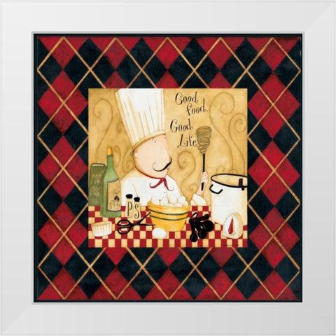 Yum White Modern Wood Framed Art Print by DiPaolo, Dan