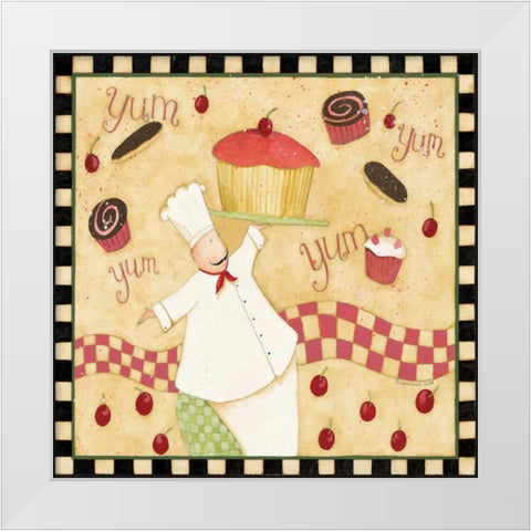 Yummy White Modern Wood Framed Art Print by DiPaolo, Dan