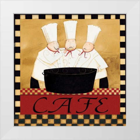 Cafe Chefs White Modern Wood Framed Art Print by DiPaolo, Dan