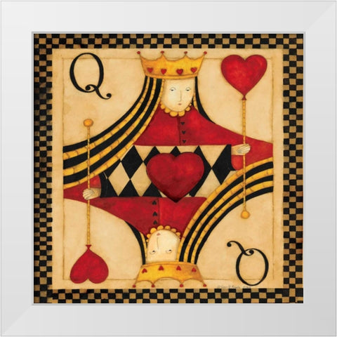 Q Hearts White Modern Wood Framed Art Print by DiPaolo, Dan