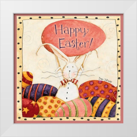 Bunny Easter White Modern Wood Framed Art Print by DiPaolo, Dan