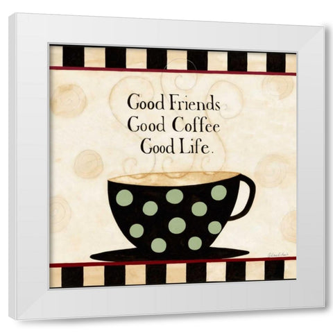 And Then Came Coffee White Modern Wood Framed Art Print by DiPaolo, Dan