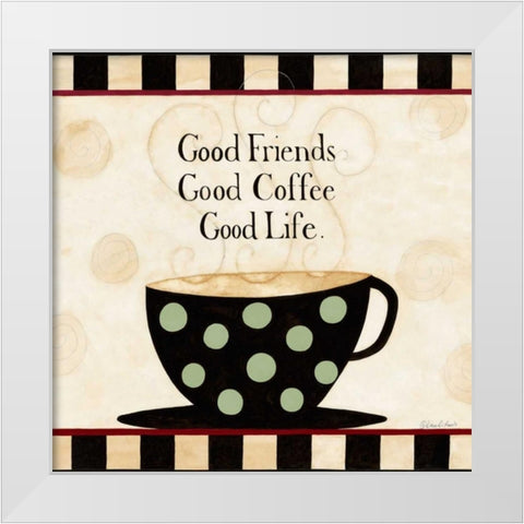 And Then Came Coffee White Modern Wood Framed Art Print by DiPaolo, Dan