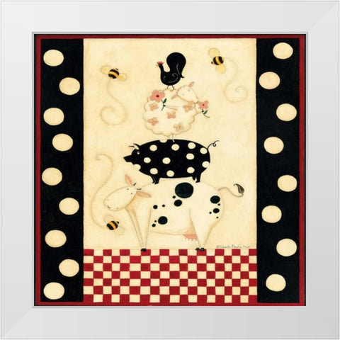 Animal Fun White Modern Wood Framed Art Print by DiPaolo, Dan