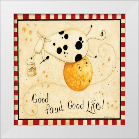 When Cows Fly White Modern Wood Framed Art Print by DiPaolo, Dan