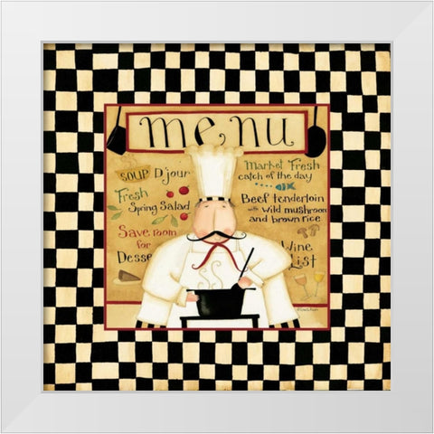Todays Menu White Modern Wood Framed Art Print by DiPaolo, Dan