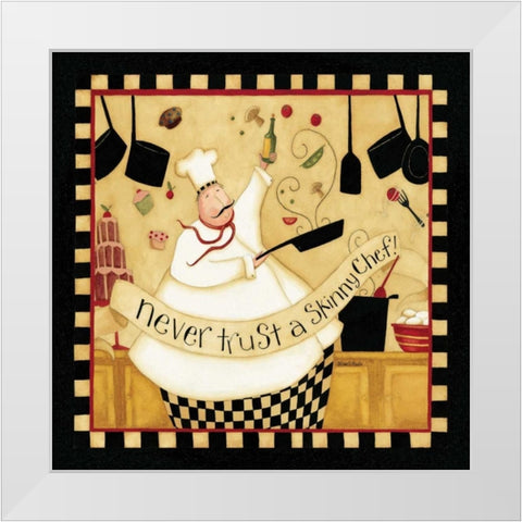 Skinny Chef White Modern Wood Framed Art Print by DiPaolo, Dan