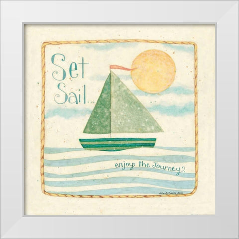 Set Sail White Modern Wood Framed Art Print by DiPaolo, Dan