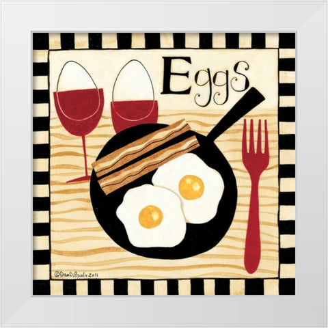 Breakfast Eggs White Modern Wood Framed Art Print by DiPaolo, Dan