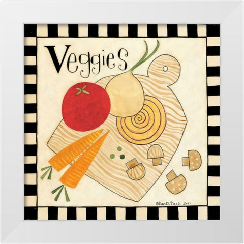 Veggie Delight White Modern Wood Framed Art Print by DiPaolo, Dan