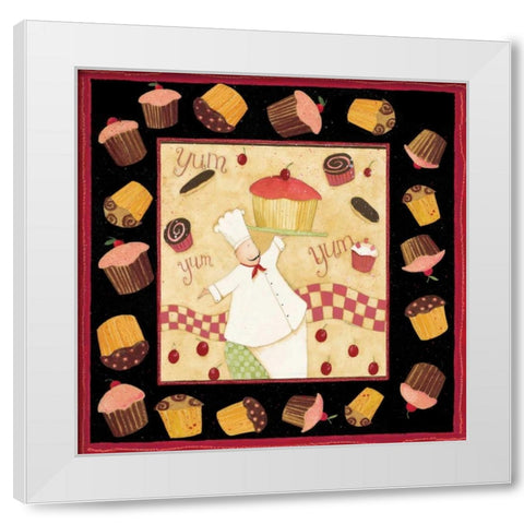Cupcake Party White Modern Wood Framed Art Print by DiPaolo, Dan