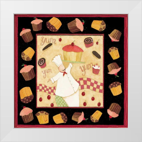 Cupcake Party White Modern Wood Framed Art Print by DiPaolo, Dan