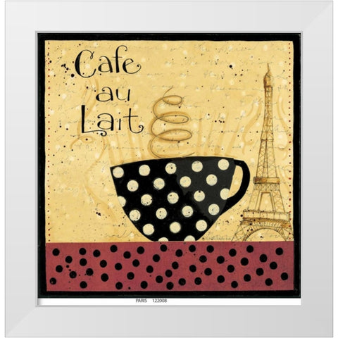 Cafe Au Lait White Modern Wood Framed Art Print by DiPaolo, Dan