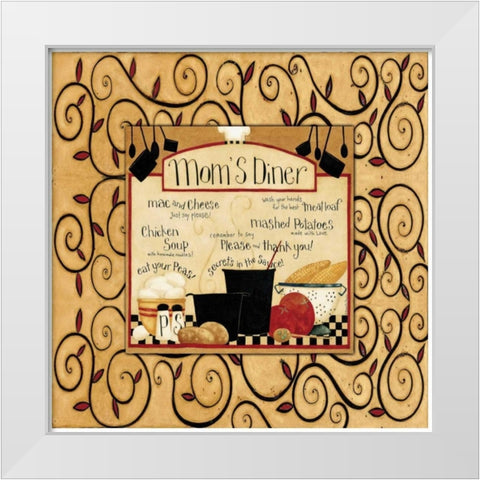 Eat Your Dinner White Modern Wood Framed Art Print by DiPaolo, Dan