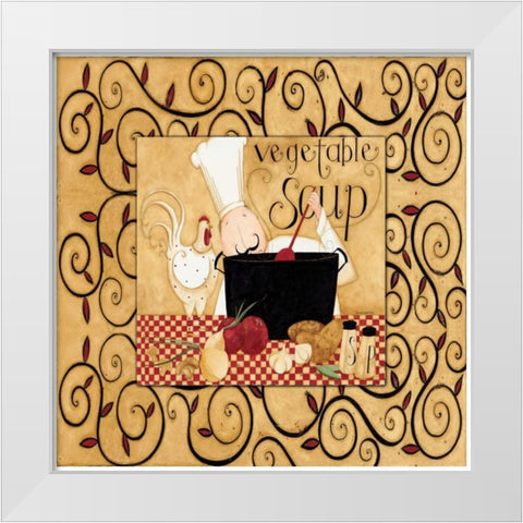 Soup Chef White Modern Wood Framed Art Print by DiPaolo, Dan