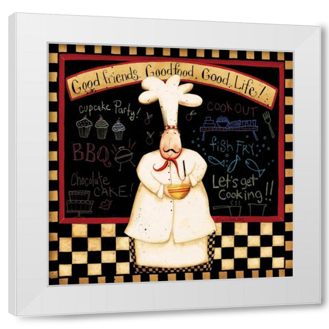 Eat With Friends White Modern Wood Framed Art Print by DiPaolo, Dan