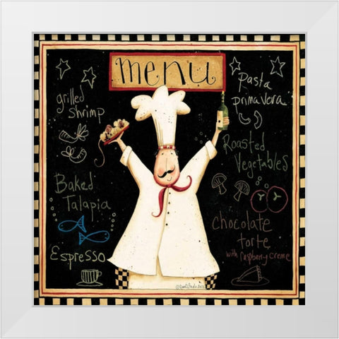New Menu White Modern Wood Framed Art Print by DiPaolo, Dan