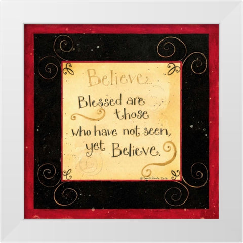Believe White Modern Wood Framed Art Print by DiPaolo, Dan